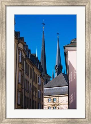 Framed Church in the city, Notre Dame Cathedral, Luxembourg City, Luxembourg Print