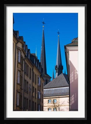 Framed Church in the city, Notre Dame Cathedral, Luxembourg City, Luxembourg Print