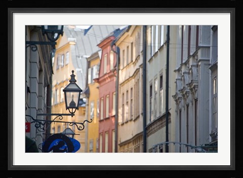 Framed Facade of Buildings in Gamla Stan, Stockholm, Sweden Print