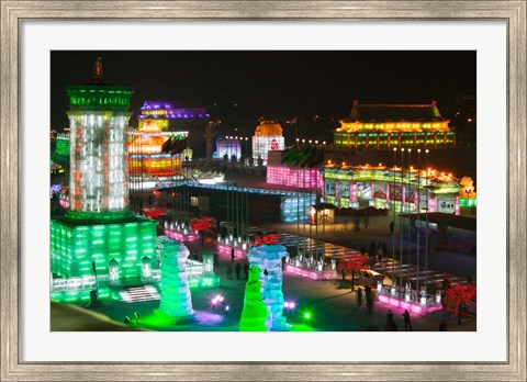 Framed Harbin International Ice and Snow Sculpture Festival, Harbin, Heilungkiang Province, China Print