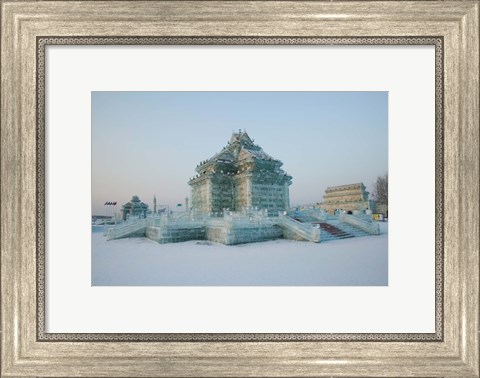 Framed Ice building at the Harbin International Ice and Snow Sculpture Festival, Harbin, Heilungkiang Province, China Print
