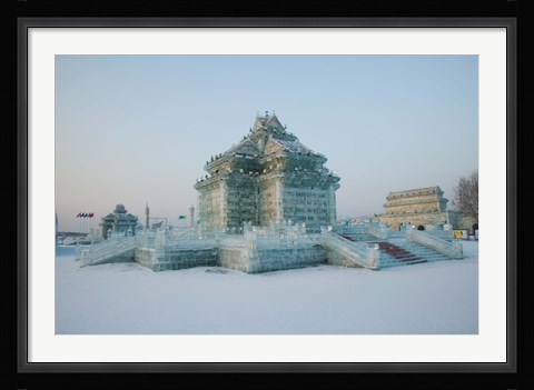 Framed Ice building at the Harbin International Ice and Snow Sculpture Festival, Harbin, Heilungkiang Province, China Print