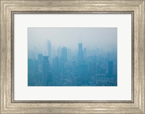 Framed City viewed from observation deck of Jin Mao Tower, Lujiazui, Pudong, Shanghai, China Print
