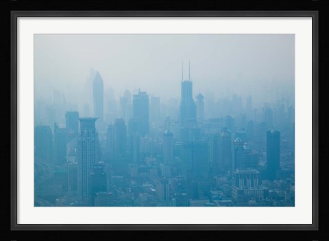 Framed City viewed from observation deck of Jin Mao Tower, Lujiazui, Pudong, Shanghai, China Print