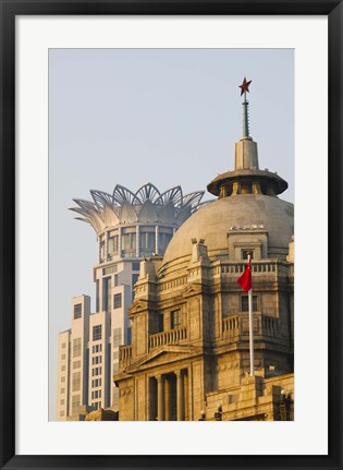 Framed Buildings in The Bund at dawn, Shanghai, China Print