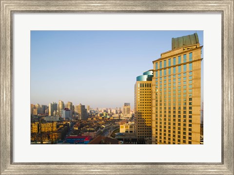 Framed High angle view of Hongkou District, Shanghai, China Print