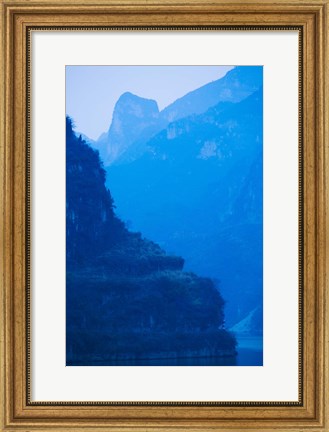 Framed River with Mountains at Dawn, Yangtze River, Yichang, Hubei Province, China Print