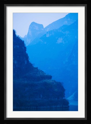 Framed River with Mountains at Dawn, Yangtze River, Yichang, Hubei Province, China Print