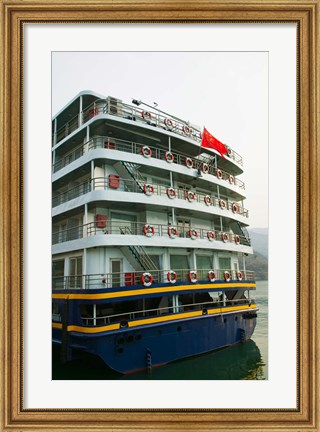 Framed Yangtze River Cruise Ship, Yangtze River, Chongqing Province, China Print