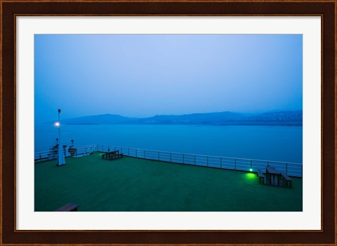 Framed Deck of the Yangtze River Cruise Ship at dawn, Yangtze River, Fengdu, Chongqing Province, China Print