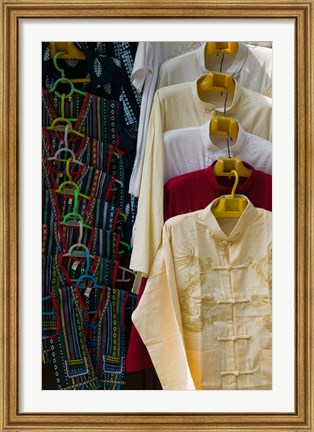 Framed Local shirts for sale, Dali, Yunnan Province, China Print