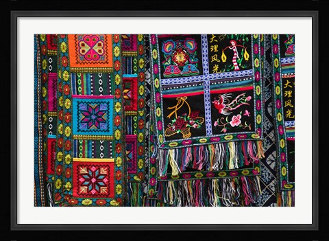 Framed Fabrics for Sale, Dali, Yunnan Province, China Print