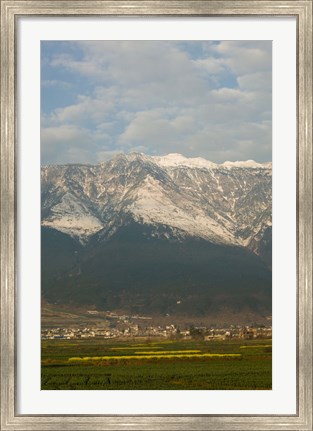 Framed Town at mountainside, Cangshan, Dali, Erhai Hu Lake Area, Yunnan Province, China Print