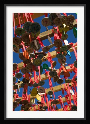 Framed Buddhist prayer wishes (Ema) hanging at Jade Dragon Snow Mountain Scenic Area, Lijiang, Yunnan Province, China Print