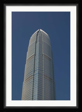Framed Low angle view of a skyscraper, Two International Finance Centre, Central District, Hong Kong Island, Hong Kong Print