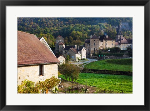 Framed Baume Abbey church at Baume-les-Messieurs, Les Reculees, Jura, Franche-Comte, France Print