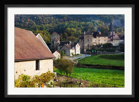Framed Baume Abbey church at Baume-les-Messieurs, Les Reculees, Jura, Franche-Comte, France Print