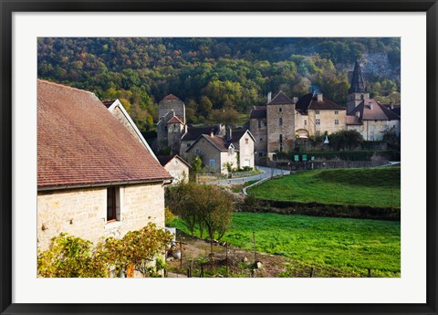Framed Baume Abbey church at Baume-les-Messieurs, Les Reculees, Jura, Franche-Comte, France Print
