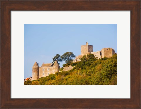 Framed Low angle view of a castle on a hill, Brancion, Maconnais, Saone-et-Loire, Burgundy, France Print