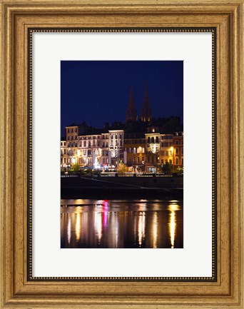 Framed Buildings at the Waterfront, Quai Lamartine, Saone River, Macon, Burgundy, Saone-et-Loire, France Print