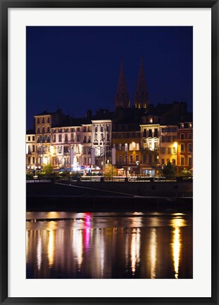 Framed Buildings at the Waterfront, Quai Lamartine, Saone River, Macon, Burgundy, Saone-et-Loire, France Print