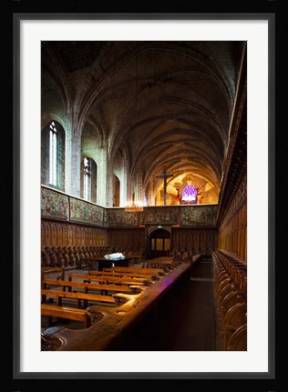 Framed Abbatiale Saint-Robert, La Chaise-Dieu, Haute-Loire, Auvergne, France Print