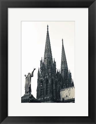 Framed Low angle view of a cathedral, cathedrale Notre-Dame-de-l&#39;Assomption, Clermont-Ferrand, Auvergne, Puy-de-Dome, France Print