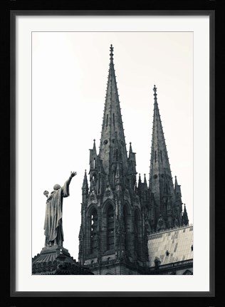 Framed Low angle view of a cathedral, cathedrale Notre-Dame-de-l'Assomption, Clermont-Ferrand, Auvergne, Puy-de-Dome, France Print