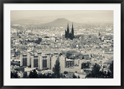 Framed Cityscape with Cathedrale Notre-Dame-de-l'Assomption in the background, Clermont-Ferrand, Auvergne, Puy-de-Dome, France Print