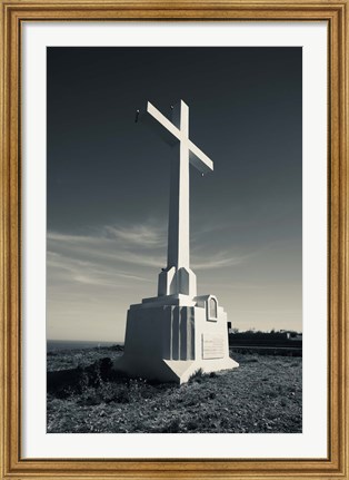 Framed Cross on Mont St-Clair, Sete, Herault, Languedoc-Roussillon, France Print