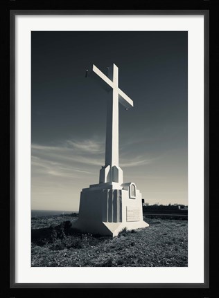 Framed Cross on Mont St-Clair, Sete, Herault, Languedoc-Roussillon, France Print