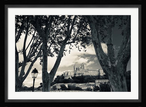 Framed Cathedral in a town, Cathedrale Saint-Nazaire, Beziers, Herault, Languedoc-Roussillon, France Print