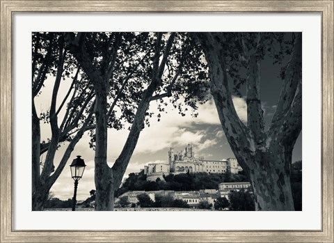 Framed Cathedral in a town, Cathedrale Saint-Nazaire, Beziers, Herault, Languedoc-Roussillon, France Print