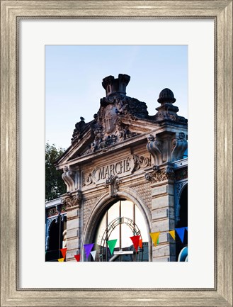 Framed Detail of the covered market, Narbonne, Aude, Languedoc-Roussillon, France Print