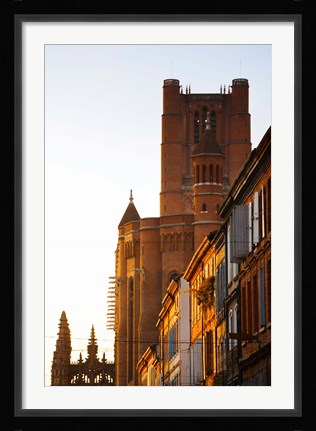 Framed Low angle view of old town buildings, Albi, Tarn, Midi-Pyrenees, France Print