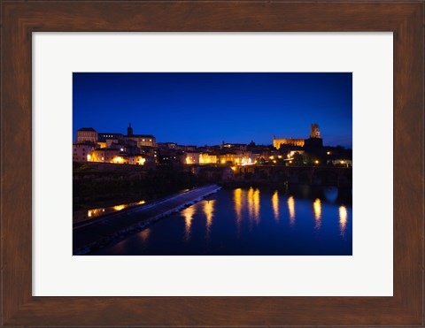 Framed Town with Cathedrale Sainte-Cecile at evening, Albi, Tarn, Midi-Pyrenees, France Print