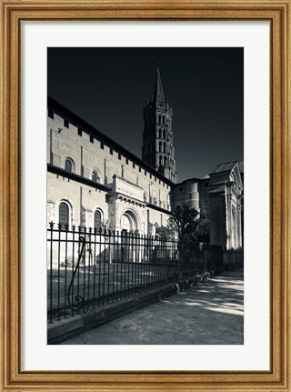 Framed Entrance of the Basilica of St. Sernin, Toulouse, Haute-Garonne, Midi-Pyrenees, France Print
