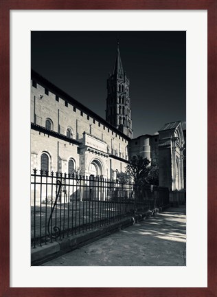 Framed Entrance of the Basilica of St. Sernin, Toulouse, Haute-Garonne, Midi-Pyrenees, France Print