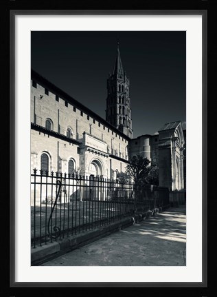Framed Entrance of the Basilica of St. Sernin, Toulouse, Haute-Garonne, Midi-Pyrenees, France Print