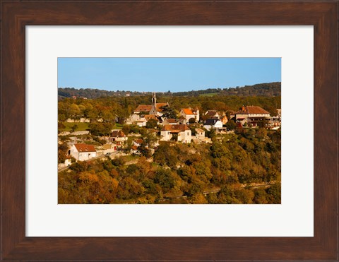 Framed Overview of L&#39;Hospitalet village, Rocamadour, Lot, Midi-Pyrenees, France Print