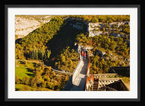 Framed Overview of chateau ramparts, Rocamadour, Lot, Midi-Pyrenees, France Print