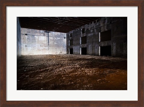 Framed Interiors of World War Two-era Nazi submarine base now an art gallery, Bordeaux, Gironde, Aquitaine, France Print