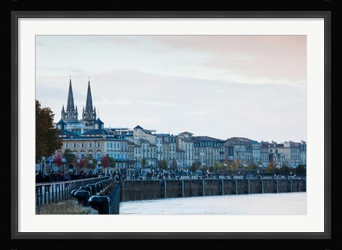 Framed City at the waterfront, Garonne River, Bordeaux, Gironde, Aquitaine, France Print