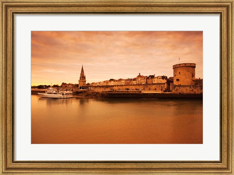 Framed Tour de la Lanterne and Tour de la Chaine towers, La Rochelle, Charente-Maritime, Poitou-Charentes, France Print