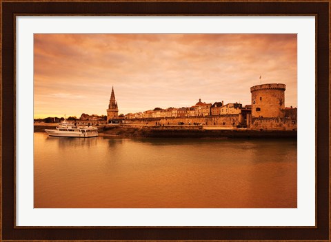 Framed Tour de la Lanterne and Tour de la Chaine towers, La Rochelle, Charente-Maritime, Poitou-Charentes, France Print