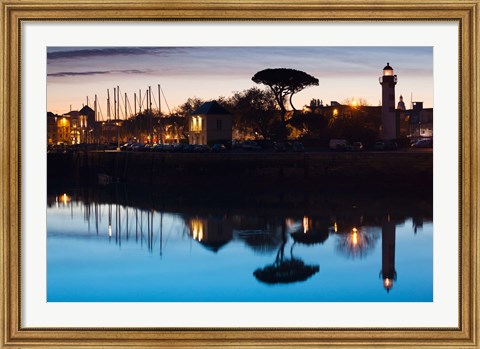 Framed La Rochelle Port Lighthouse, Charente-Maritime, Poitou-Charentes, France Print