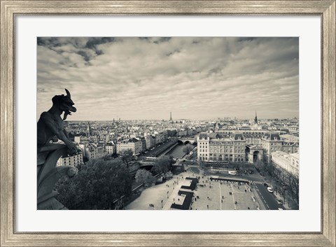 Framed City viewed from the Notre Dame Cathedral, Paris, Ile-de-France, France Print