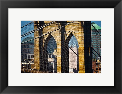 Framed Close-up One of the Brooklyn Bridge Towers, New York Print