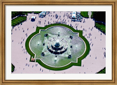 Framed Aerial view of the Buckingham Fountain at Grant Park, Chicago, Cook County, Illinois, USA Print