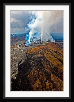 Framed Steaming Volcano, Kilauea, Kauai, Hawaii Print